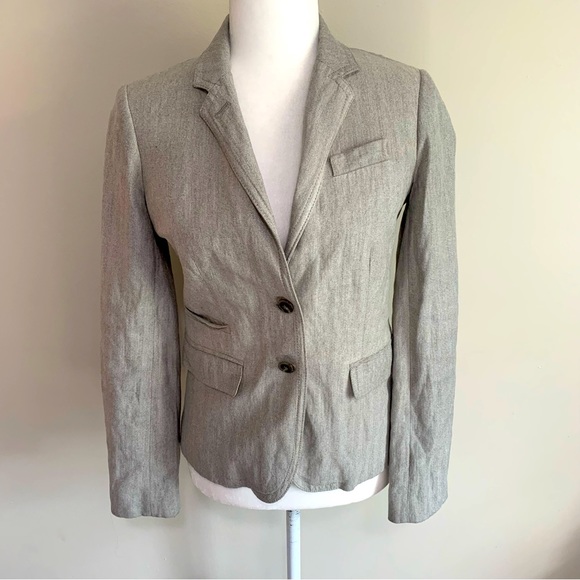 J.Crew Rayon Herringbone Schoolboy Blazer - Picture 1 of 14